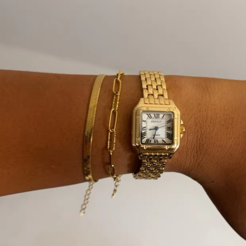Panthere Classic Rectangle Stainless Steel Watch